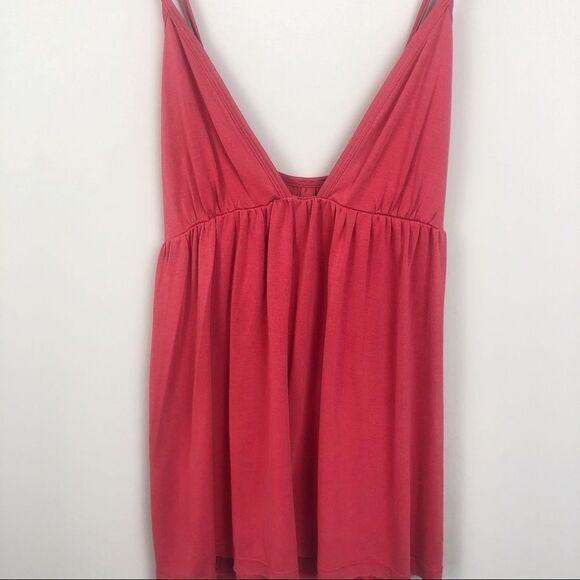 FREE PEOPLE | Deep Plunge V-Neck Red Cross Back Tank Top Women’s Size Large - Picture 3 of 7